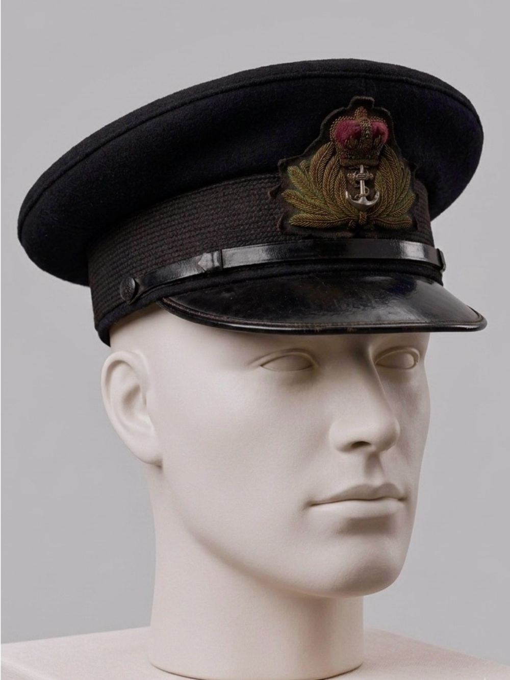 Vintage Gieves Ltd London Royal Navy Officer Peaked Cap Hat